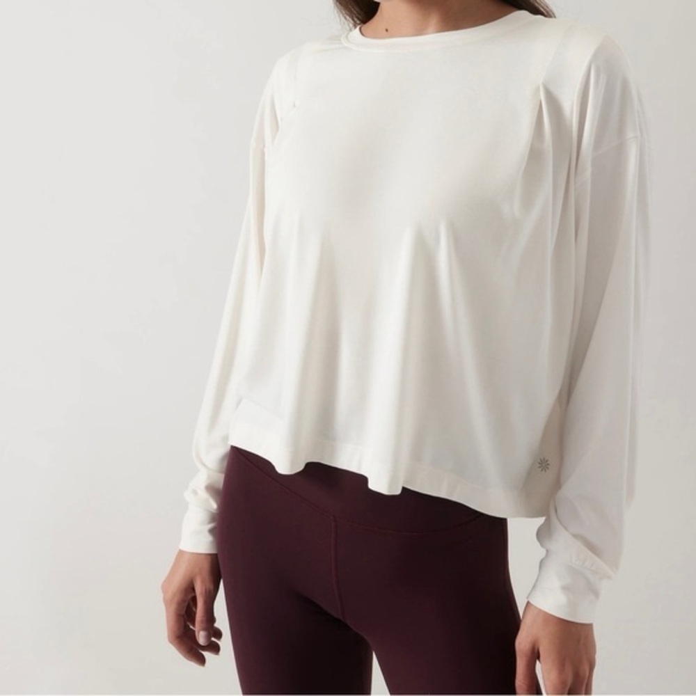 Athleta Elemental Long Sleeve White Top